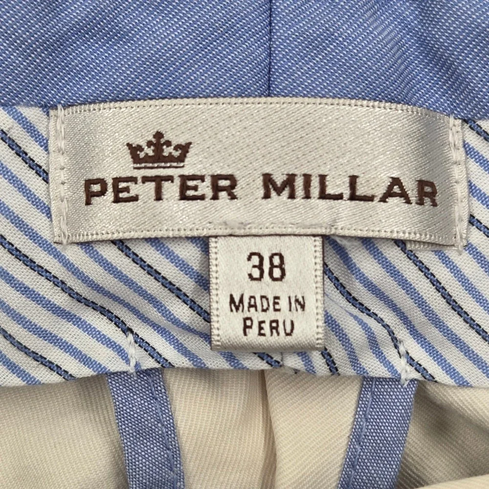Peter Millar Lightweight Twill Trouser Chino Pants Off White Mens 38x32 *READ